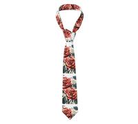 Corbata de moda para hombre con diseño floral de rosa y hiedra con hojas de primavera, corbata fina novedosa, corbata informal para fiestas, bodas, regalo de caballero, corbatas para hombres de negoci