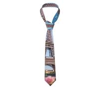Corbata de moda para hombre con la Torre Eiffel de París y flores, corbata fina novedosa, corbata informal para fiestas, bodas, regalo de caballero, corbatas para hombres, negocios, novios, citas.