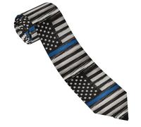 Corbata Delgada, Corbata con bandera retro de línea azul fina, Microfibra Corbatas de Hombres, Elegante Corbata para Negocio, Boda, Fiesta