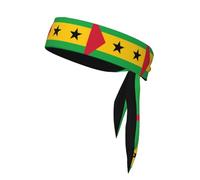Corbata deportiva con bandera de Santo Tomé y Príncipe. Cómodo, transpirable, moderno, unisex, adecuado para correr, yoga, fitness y otros deportes.