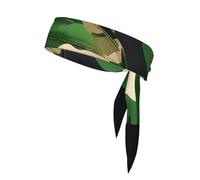 Corbata deportiva para cabeza de tenis con estampado digital de camuflaje verde del ejército para hombres y mujeres, equipos de fútbol y baloncesto