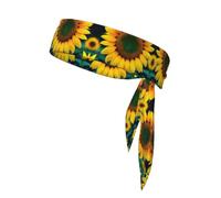 Corbata deportiva para la cabeza con diseño de girasol arcoíris para correr, tenis, baloncesto, ciclismo, fitness y entrenamiento