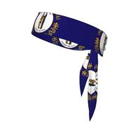 Corbata deportiva para la cabeza con estampado de la bandera del estado de Kentucky, absorbe la humedad, de secado rápido, ajustable, suave y transpirable