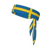 Corbata deportiva para la cabeza WHJSHOP con estampado de bandera sueca de secado rápido, absorbe la humedad para mujeres, niñas y hombres, entrenamiento, ligero, transpirable