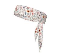 Corbata deportiva para la cabeza WHJSHOP con estampado de flores de dibujos animados, secado rápido, absorbe la humedad para mujeres, niñas y hombres, entrenamiento, ligera y transpirable