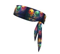 Corbata deportiva para la cabeza WHJSHOP con estampado de medusas de dibujos animados, secado rápido, absorbe la humedad para mujeres, niñas y hombres, entrenamiento, ligera y transpirable