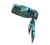 Corbata deportiva para la cabeza WHJSHOP con estampado de pavo real, secado rápido, absorbe la humedad para mujeres, niñas y hombres, entrenamiento, ligero, transpirable