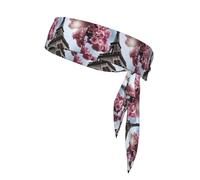 Corbata deportiva para la cabeza WHJSHOP Paris Torre Eiffel con estampado de flores, secado rápido, absorbe la humedad para mujeres, niñas y hombres, entrenamiento, ligero, transpirable
