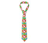 Corbata Dinosaurio Con Corazón Teñido Con La Técnica Tie-Dye