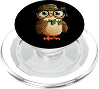 Corbata Linda con Gafas y Sombrero Verde de búho Sabio PopSockets PopGrip para MagSafe