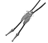 Corbata occidental de piel sintética, colgante de cigarra retro, elegante diseño de cuerda ajustable, accesorio vintage genial para hombres y mujeres, cosplay, camarero, actuación, viajes, eventos