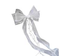 Corbata para el pelo con lazo en forma de roseta, joyería moderna para novia, tocado brillante, joyería para novia, boda, fiesta