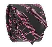 Corbata para hombre o mujer, diseño de música - Corbata original de fantasía - Accesorio para grupo de música, orquesta, coral, Partición rosa, Talla única