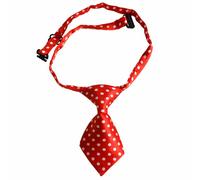 Corbata para perros roja con puntos blancos Leo