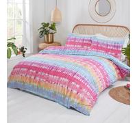 Corbata Tinte Juego Funda Edredón Colorido Arcoiris Rayas Ropa de Cama - Simple