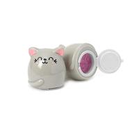 Corbatas - Brillante, Sabor a Vainilla, Bebé, Rosa Brillo Transparente, 3,5 x 3,8 cm, Diseño de gatito