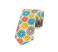 Corbatas De Hombre Margaritas Coloridas Vistas Desde Arriba Tie Relajado Corbata De Boda Clasico Corbata De Negocios para Fiestas Boda Negocios