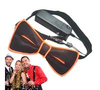 Corbatas luminosas para hombre, pajarita LED, mariposa luminosa, ajustable, lazo de neón LED, accesorios brillantes para fiestas luminosas, Halloween, festival de música, Naranja 1, Se référer au