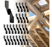 Corbatas negras para huracanes, clips de huracán, soportes de huracán, correas de huracán para cobertizo, perchas de viga, soportes de armadura (izquierdo 25 piezas)