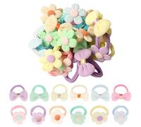 Corbatas para el cabello para niños pequeños, vínculos para el cabello para niños de 36 piezas juego lindo flor y reverencia de la flores y reverencias de la elástica del niño.