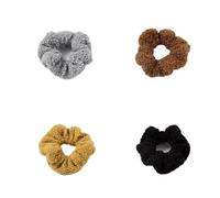 Corbatas para el Pelo con Pompones 1/2/3/4 Uds. Banda elástica for el cabello peluda, lazos for for mujeres y niñas, soporte for cola de caballo, banda goma for, accesorios for(YELLOW)