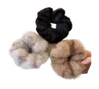 Corbatas para el Pelo con Pompones 1/2 Uds. Diadema cólica grande de imitación visón, cuerda felpa, banda goma, lazo femenino, tocados for el cabello(3pcs C)