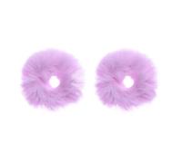 Corbatas para el Pelo con Pompones 2 uds. De coleteros for el pelo de piel invierno for mujer, lazos for con pompón, bandas elásticas peludas for, accesorios for cabello(Purple)