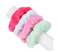 Corbatas para el Pelo con Pompones Lazos for el cabello 4 piezas, lazos for suaves y esponjosos, elásticos de felpa for, for cola caballo que protegen sin dañarlo(Color2)