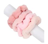 Corbatas para el Pelo con Pompones Lazos for el cabello 4 piezas, lazos for suaves y esponjosos, elásticos de felpa for, for cola caballo que protegen sin dañarlo(Color4)