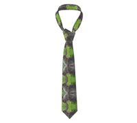 Corbatas para hombre con estampado de vaca pequeña, corbata larga de algodón, ropa formal y de negocios para padrinos de boda, Lindo conejo de liebre gris, Talla única