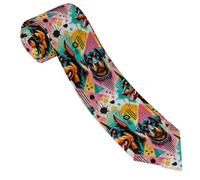 Corbatas Perro Acuarela Doberman Rottweiler Delgada Necktie Discreta Accesorios Ropa Para Casual Fiesta Celebraciones