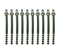 Corbatas verdes para plantas de jardín, suaves, ajustables, para vides, flores y tomates, estacas de plástico resistentes a los rayos UV, cuerdas de encuadernación de 24 cm de longitud, paquete de 10