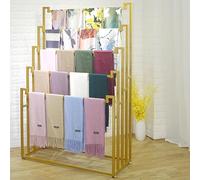 Corbatero Organizador Cinturones Estante vertical dorado para pañuelos de seda, Expositor para chales de 5 niveles, Tienda de ropa Tienda de regalos Estantes para cinturones, corbatas y pañuelos(No ba