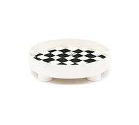 Corbeille a Fruit, Rond Checkerboard Design Panier a Fruit pour le Comptoir de Cuisine Décor de Maison (White Small)