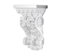 Corbel decorativo tallado de estilo europeo, decoración del hogar de estigma tallado autoadhesivo, soporte de estante de ménsulas for molduras interiores y decoración de paredes(Silver)