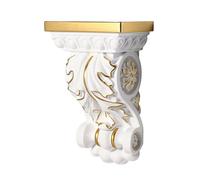 Corbel decorativo tallado de estilo europeo, decoración del hogar de estigma tallado autoadhesivo, soporte de estante de ménsulas for molduras interiores y decoración de paredes(Gold)
