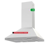 Corberó - campana extractora pirámide 60 cm | kuramathi660w | 621,71 m3/h | 69db | 168w | 3 velocidades | control con pulsador | luz led | 2 filtros de aluminio + filtro carbon | blanco 46.5 cm