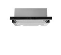 Corberó - campana extractora telescópica 60 cm | aneto660x | 620 m3/h | 68db | 165w | 3 velocidades | luz led | control táctil | 2 filtro aluminio + filtro carbon| inox-negro