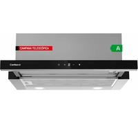 Corberó - campana extractora telescópica 90 cm | aneto960x | 620 m3/h | 68db | 165w | 3 velocidades | luz led | control táctil | 2 filtro aluminio + filtro carbon| inox-negro 28.5 cm