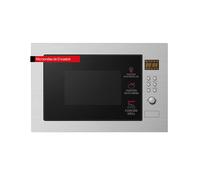 Corberó - Microondas de Encastre | CMICP125 | 25L | Potencia 900W | Auto Menú | Grill | 5 Niveles de Potencia | Control Easy-Tronic | Cocina Exprés | Plato Giratorio 315mm | Inox