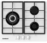 Corberó - placa gas butano 60cm| cpcgm3f3126w | potencia 6.05kw | 3 zonas | zona wok | autoencendido | capa protección clean+| desconexión automática | cristal blanco
