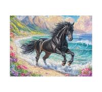 Corcel Negro Puzzle 500 Piezas Desafío Impossible Extremo Cute Animals Accompany Rompecabezas para Adultos Aliviar Estrés Decoración Hogar 3D Maquetas Construir 500 PCS