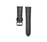 Corcha de cuero 22 mm 23 24 26 mm 28 mm Banda de reloj Scoper Mens Pulsera de cuero Grano de banda de cocodrilo (negro blanco negro, 18 mm)