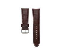 Corcha de cuero 22 mm 23 24 26 mm 28 mm Banda de reloj Scoper Mens Pulsera de cuero Grano de banda de cocodrilo (negro blanco negro, 18 mm)