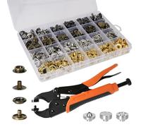 Corchetes De Presión Metálicos, Incluye 3 Magnético Moldes y 100 Set Botones De Presión, Kit de Herramienta Ajustables, para Hacer Agujeros en Cuero Cinturones Lona Ropa Barco Vaqueros