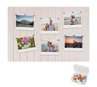 Corcho Pared Autoadhesivo 60 x 40 cm, 0,9 cm Tablero de Corcho Fieltro con 35 Chinchetas, Tablón de Anuncios Decorativo de Fieltro, Pizarra de Fotos Plegable, para Escuela Hogar Oficina (Beige claro)