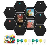 Corcho Pared Autoadhesivo, Pizarra Corcho Hexagonal 10pcs, Tablero Madera con 20 Chinchetas, Decoracion Habitacion, Utilizada Para la Decoracion Pared de la Oficina del Dormitorio(gris)