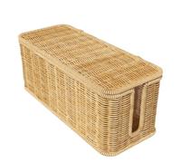 Cord Box - Carcasa protectora con 2 ranuras abiertas | Gestión de cables tejida a mano para escritorio, pared, TV, suelo, mesa, estante, armario, exterior, interior, hogar, oficina