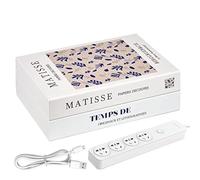 Cord Management Case - Decorative Book Box, Cable Storage Organizer, Tidy Hider Station, Design | Home Office Entertainment Center Desk Kitchen, Ideal for TV Router Wires Cable