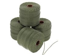 Cord n de cuentas S-Lon de The Beadsmith: cord n de nailon trenzado de 0,5 mm para ensartar, 4 carretes, color oliva, TEX210, 77 yardas por carre
